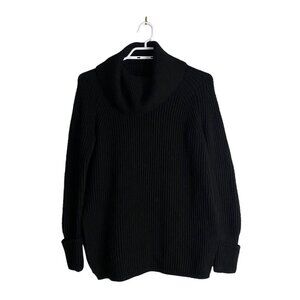Cynthia Rowley Women's Black Ribbed Turtleneck Knit Sweater